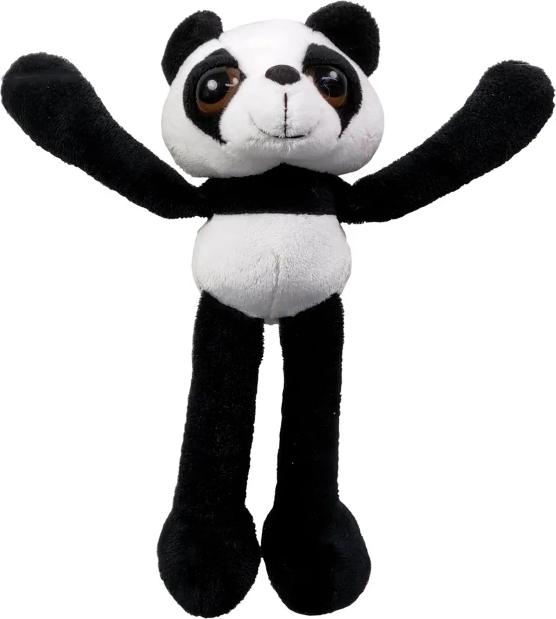 Panda Paul met extra lange armen en benen – 25cm – Grijs von Uni-Toys in Weiß, Schwarz – Produktfoto