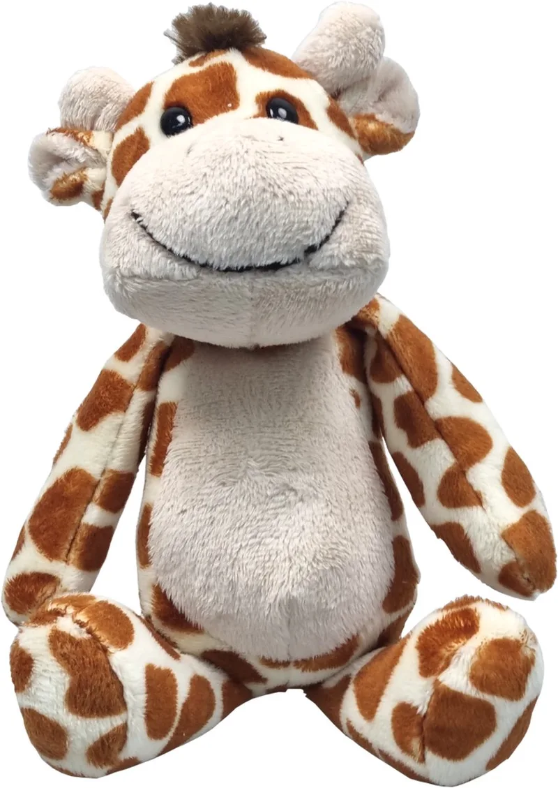 Zittende Giraffe – Grijs – 21cm – Knuffel by Uni-Toys in Yellow – product photo