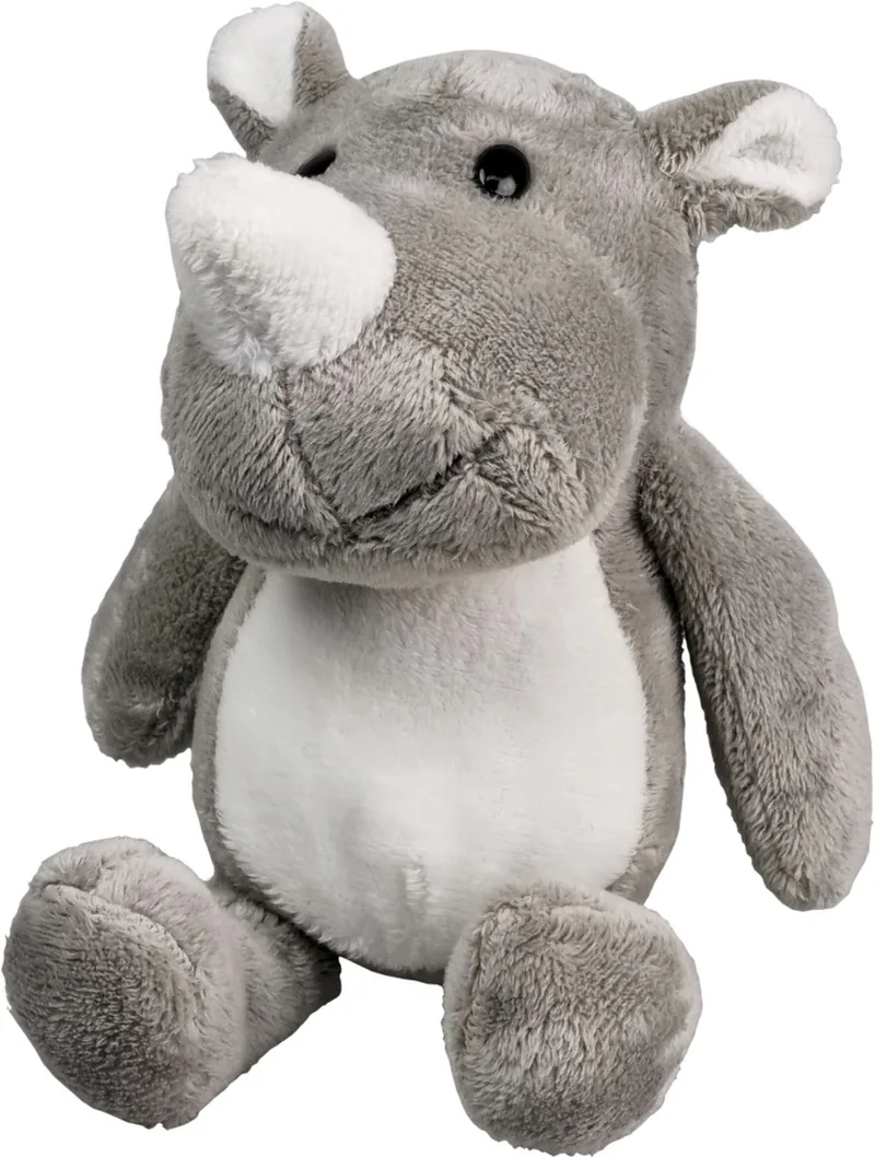 Zittende Neushoorn – 21cm – Knuffel by Uni-Toys in Grey – product photo