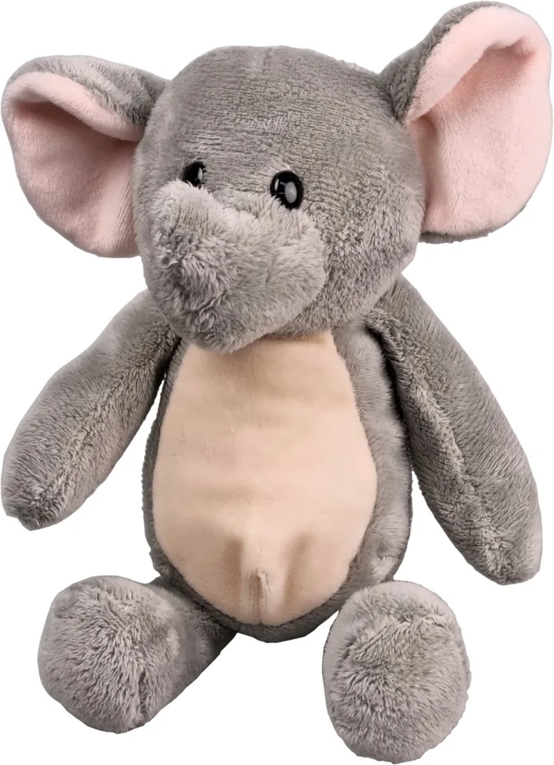 Zittende Olifant – Grijs – 21cm – Knuffel från Uni-Toys i Ljusgrå – produktbild