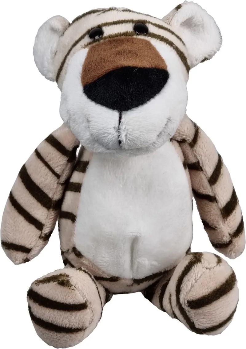 Zittende Tijger – Grijs – 21cm – Knuffel by Uni-Toys in Brown – product photo