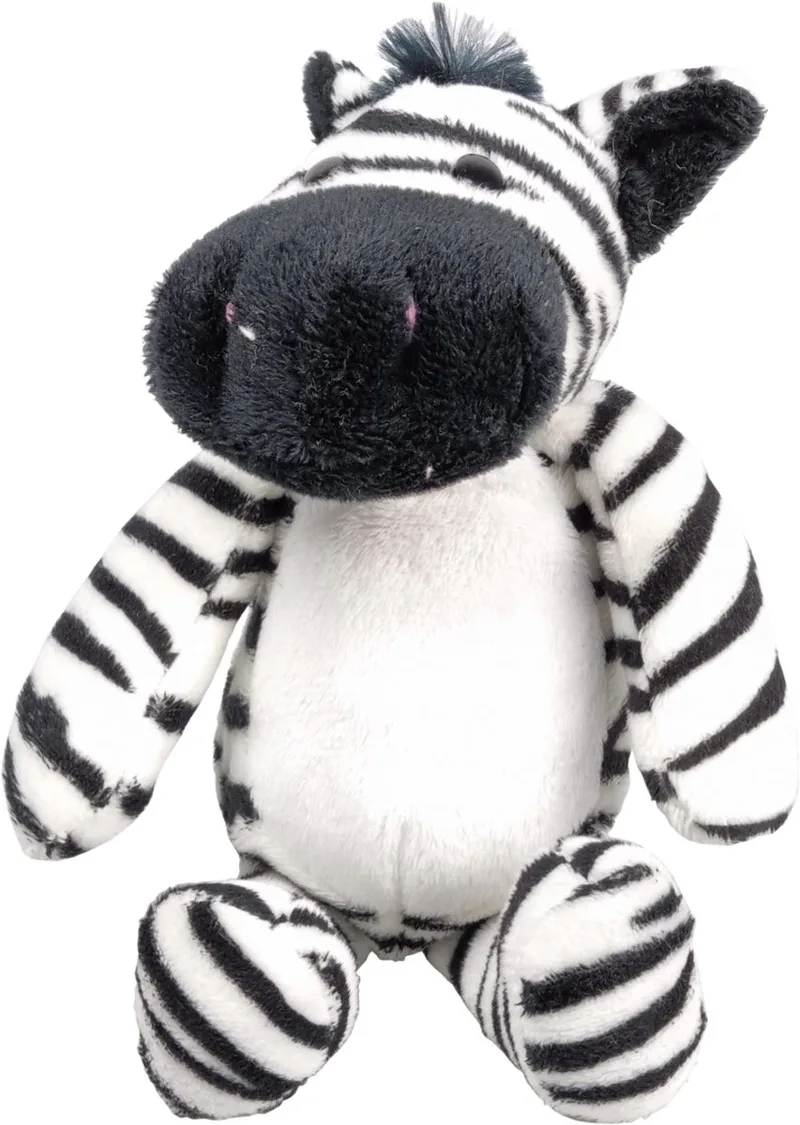 Zittende Zebra – Grijs – 21cm – Knuffel by Uni-Toys in Black – product photo