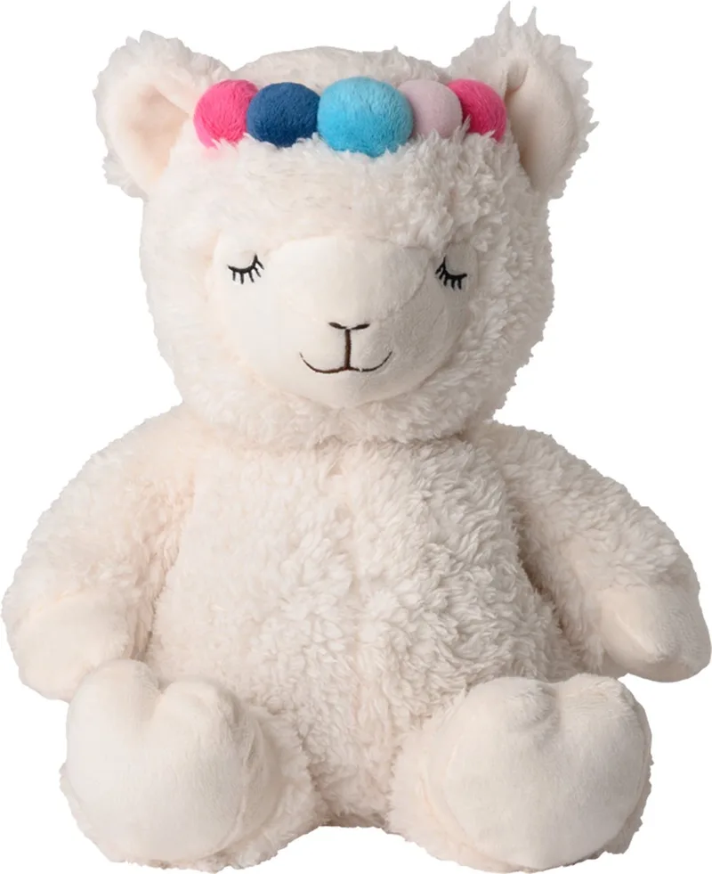 warmte/magnetron knuffel Alpaca - 30 cm - pittenzak - opwarm knuffel de Warmies en Blanc – photo produit