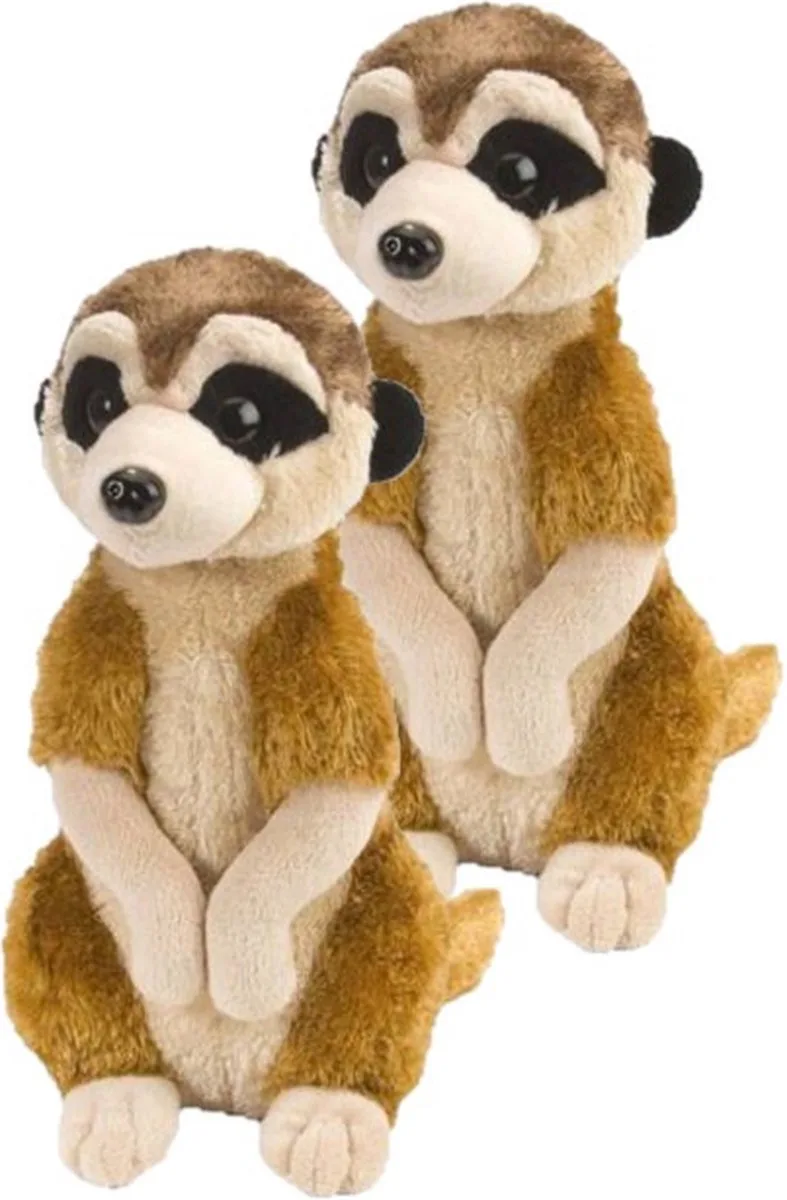 2x stuks pluche stokstaartje knuffels 30 cm by Wild Republic in Multicolour – product photo
