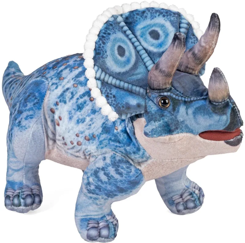 dinosaurus knuffel - Triceratops - blauw - 43 cm - pluche - dino knuffels från Wild Republic i Ljusblå – produktbild