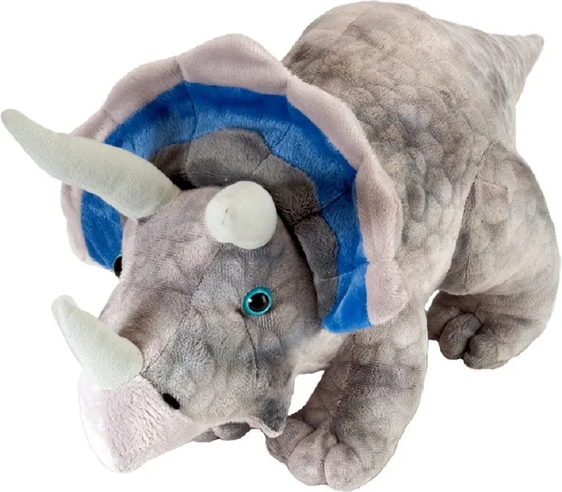 Dinosaurus Triceratops knuffel - 25 cm - Pluche prehistorische dieren knuffels de Wild Republic en Gris – photo produit