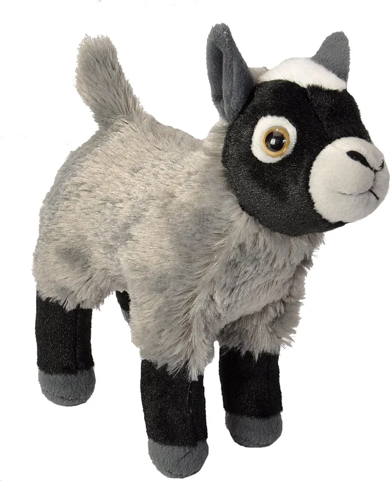Geitje - pluche knuffel dier - grijs/zwart - 20 cm - Boerderij knuffelbeesten by Wild Republic in Grey – product photo