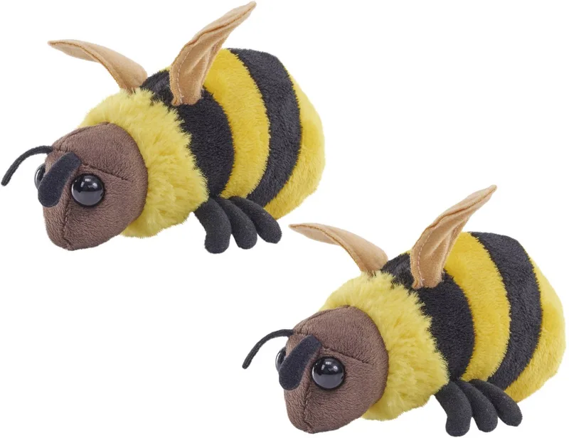 honing bij knuffel - 2x - pluche - 13 cm - insecten - knuffeldieren - bijen by Wild Republic in Multicolour – product photo