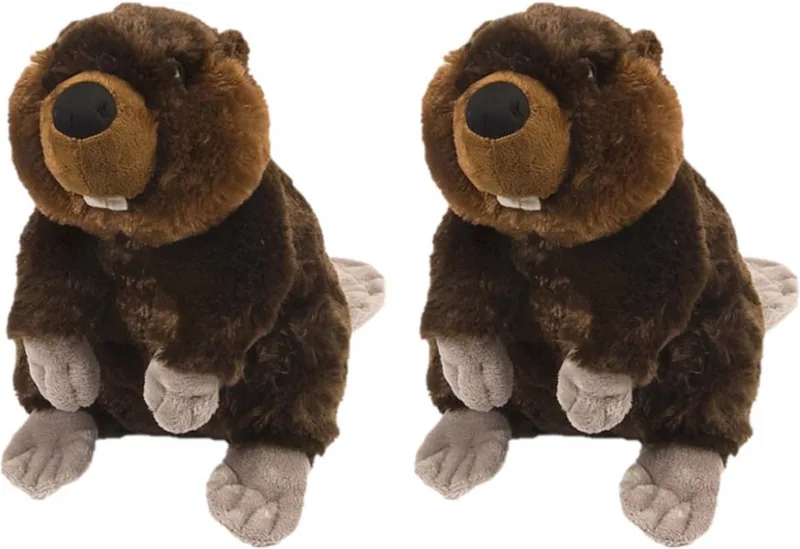knuffel Bever - 2x stuks - pluche - 30 cm - knuffeldier by Wild Republic in Brown – product photo