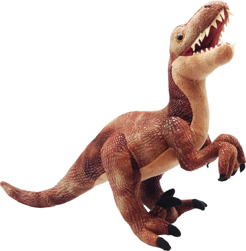 Knuffel Dinosauria Velociraptor 43 Cm Pluche by Wild Republic in Brown – product photo