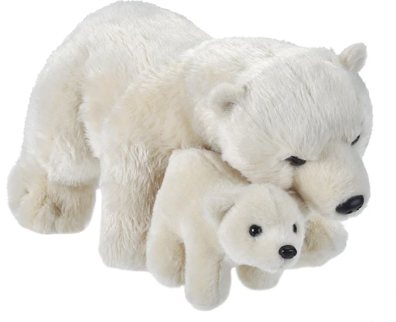 knuffel Ijsbeer met jong - 38 cm - pluche - IJsberen knuffels - IJsberen grote knuffels by Wild Republic in White – product photo