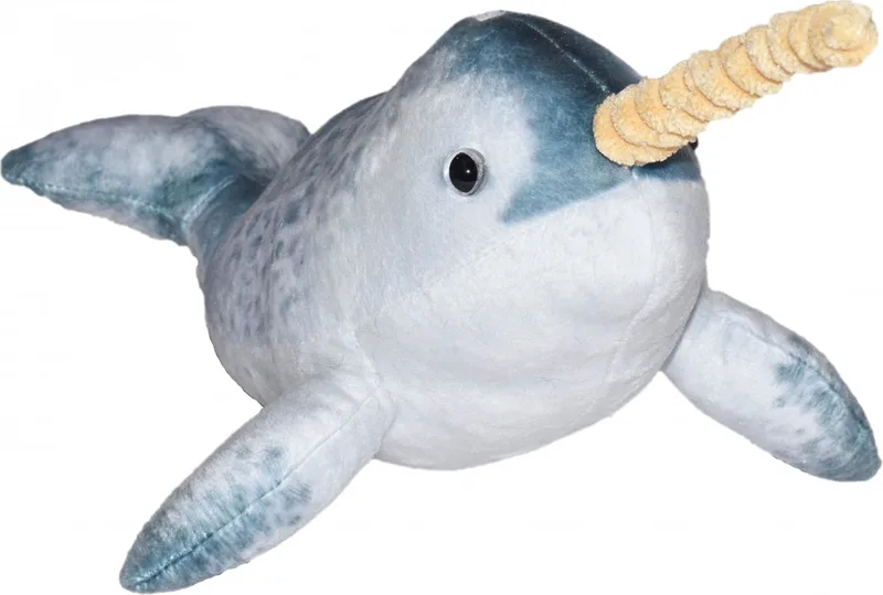 Narwal walvis knuffel - 35 cm - pluche - knuffeldier fra Wild Republic i Flerfarvet – produktbillede