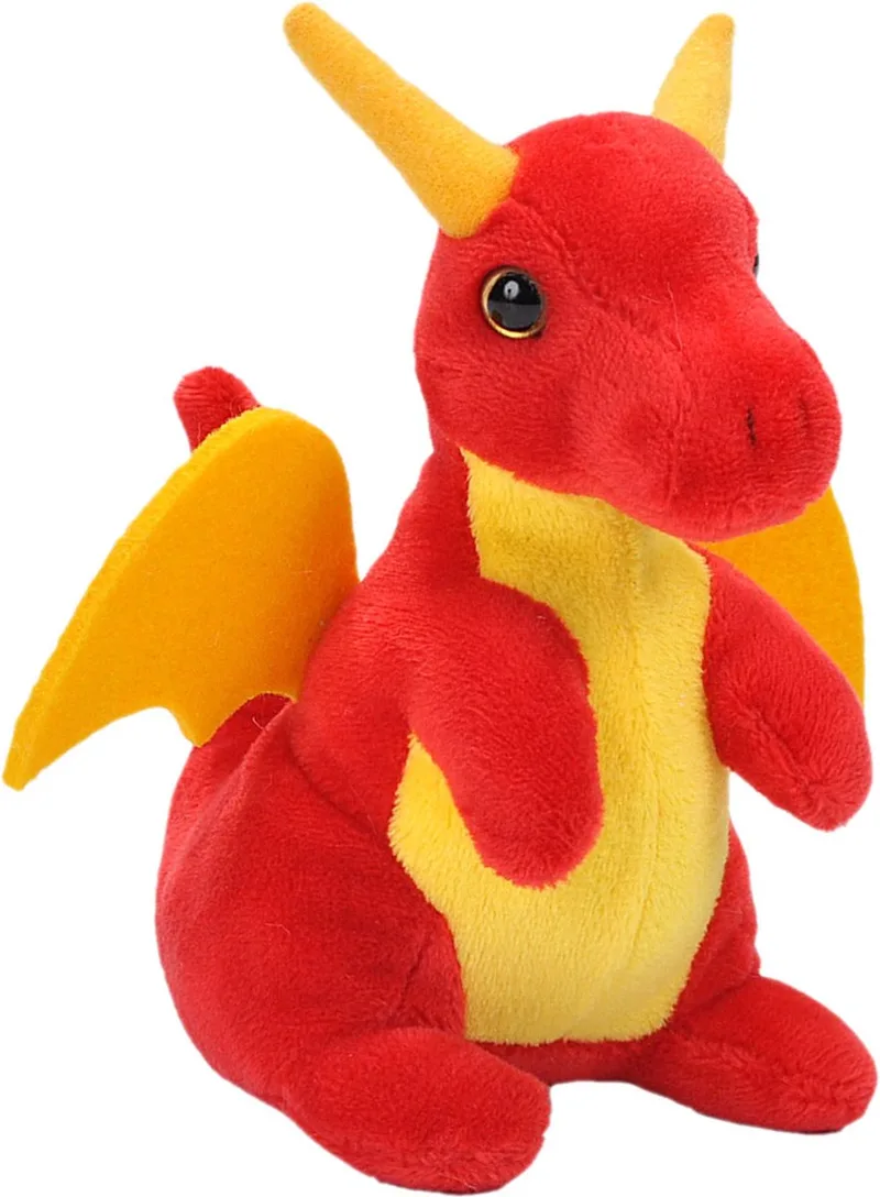 pluche dieren knuffel Draak - rood - 13 cm - Draken knuffels van Wild Republic in Meerkleurig – productfoto