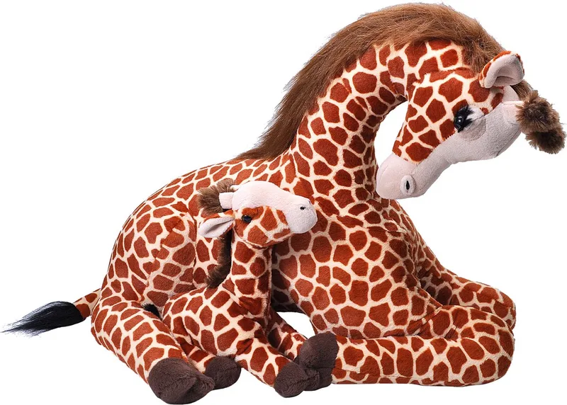 Pluche giraffe - met baby knuffel - gevlekt - 60 cm - speelgoed knuffel by Wild Republic in Multicolour – product photo