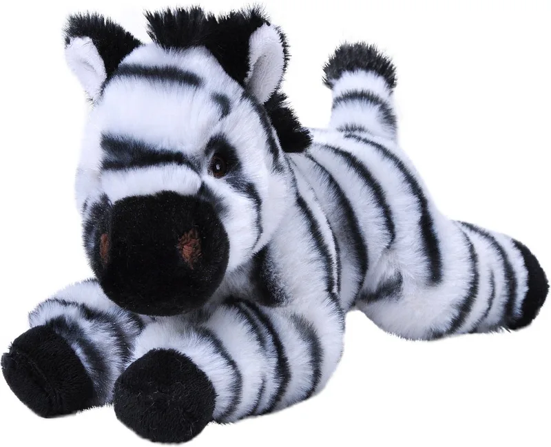 pluche knuff zebra - 25 cm - Eco-kins serie - Afrikaanse wildlife dieren by Wild Republic in Black, White – product photo