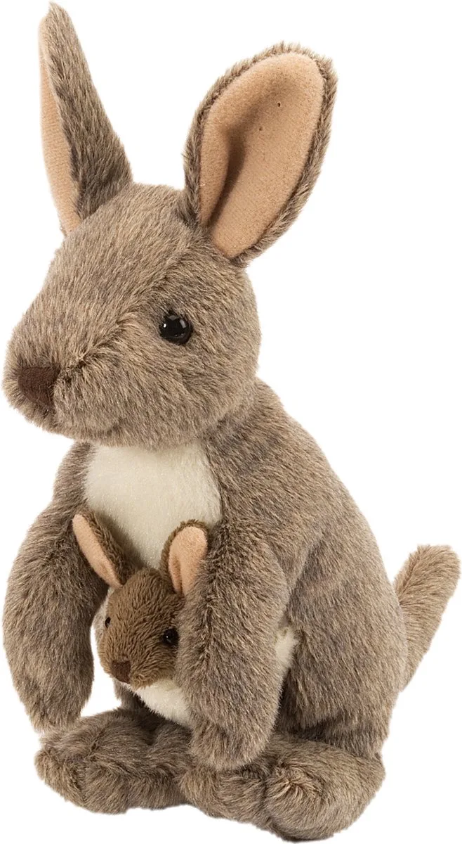 pluche knuffel Kangoeroe met baby - 20 cm - dieren knuffels by Wild Republic in Brown – product photo