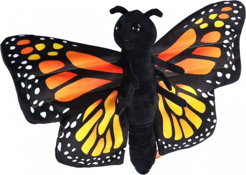 pluche knuffel Monarch Vlinder - 20 cm - zwart/oranje - Insekten knuffels by Wild Republic in Black – product photo