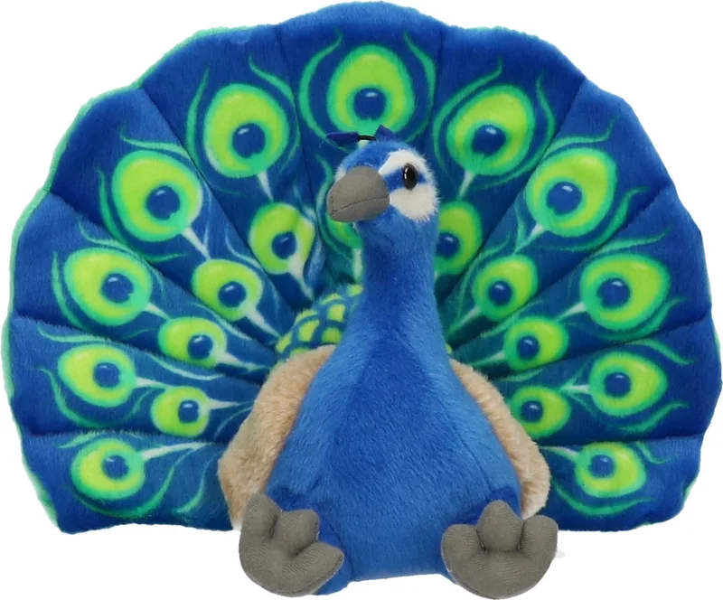 Pluche knuffel Pauw - Realistisch dier van 30 cm - Groen/Blauw by Wild Republic in Blue – product photo