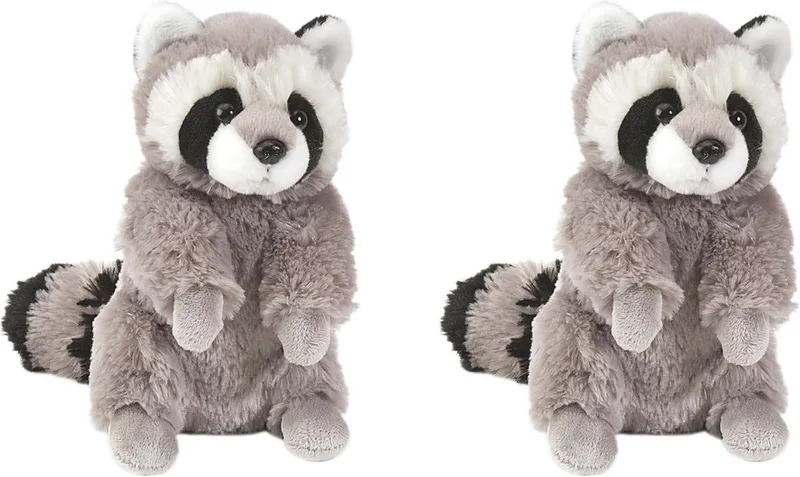 pluche knuffel wasbeer - 2x - 25 cm - Wasberen dieren knuffels by Wild Republic in Grey – product photo