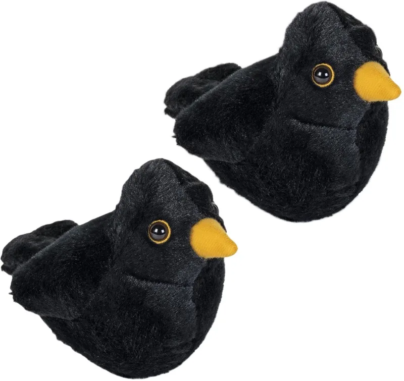Pluche merel knuffels - 2x - 14 cm - vogels - zachte knuffel - met geluid by Wild Republic in Multicolour – product photo