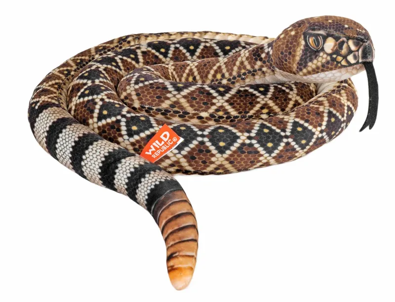 Pluche ratelslang knuffel - 152 cm - slangen - reptielen - speelgoed - knuffeldier van Wild Republic in Bruin – productfoto