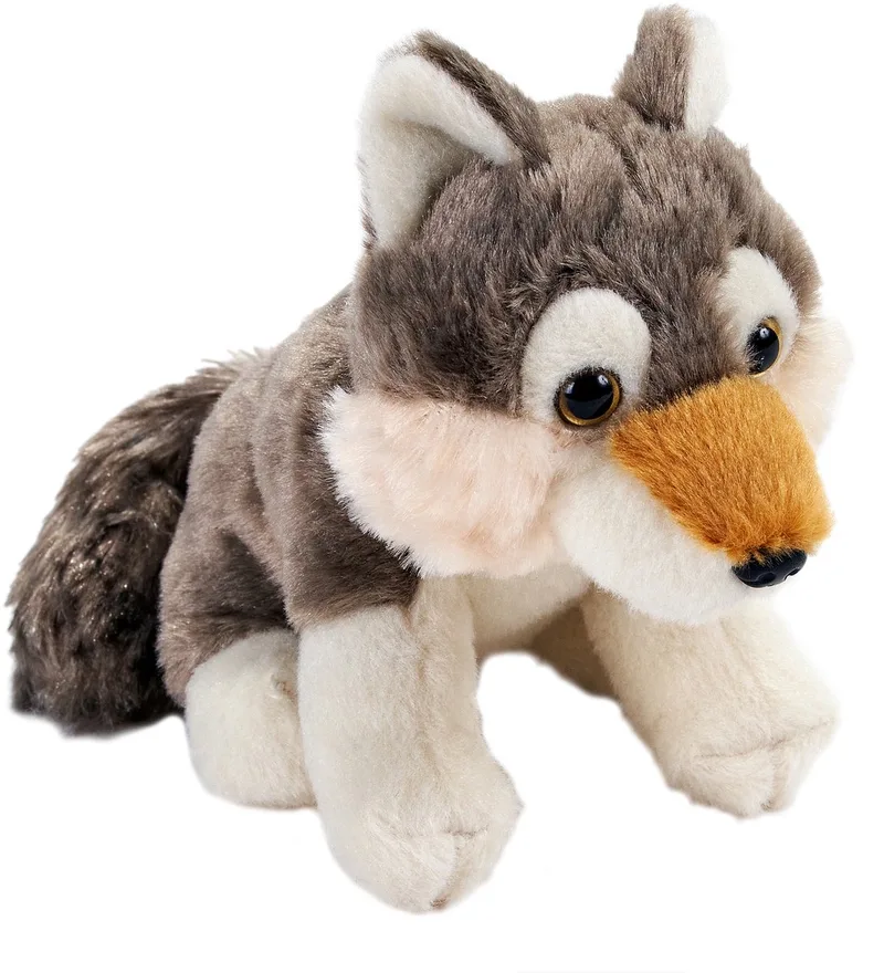 Pluche wolf knuffel - 13 cm - wolven knuffels - ECO lijn från Wild Republic i Flerfärgad – produktbild