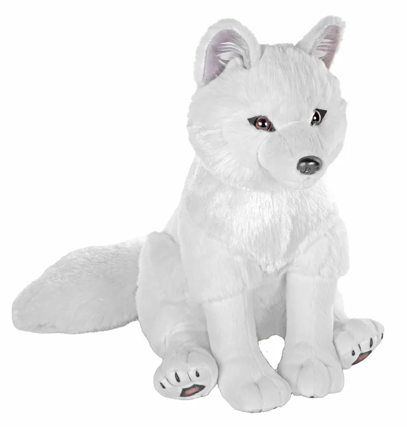 poolvos knuffel - knuffeldier - pluche - 30 cm - zittend - vossen by Wild Republic in White – product photo