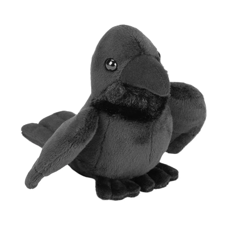raaf/kraai knuffel - Pluche - 13 cm - vogels - knuffeldieren - vogelknuffels van Wild Republic in Zwart – productfoto