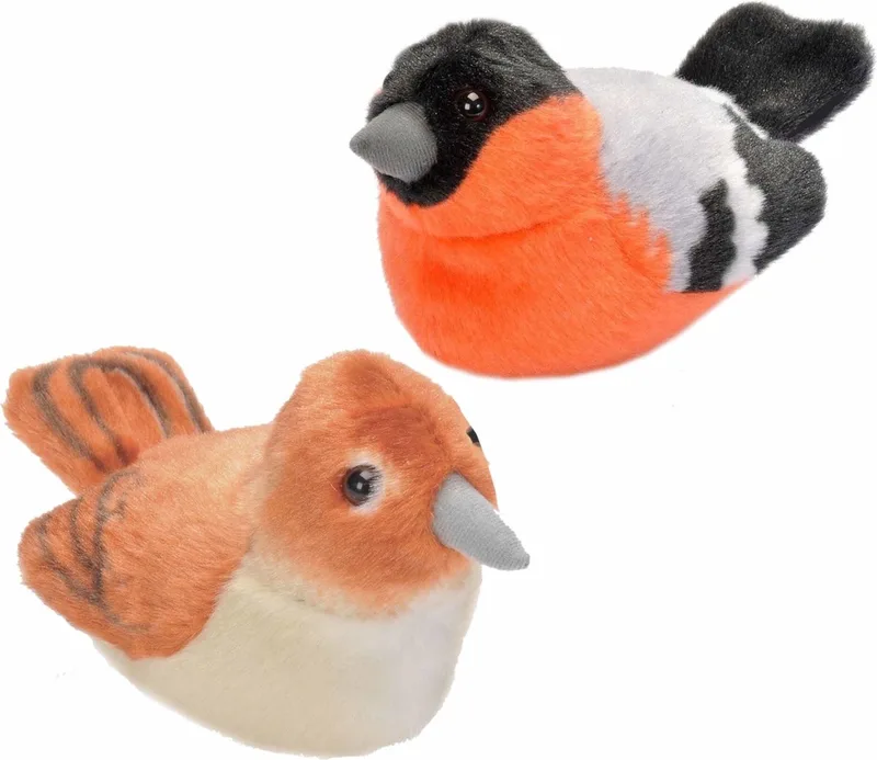 Set van 2x stuks pluche vogels knuffels van 14 cm met geluid by Wild Republic in Multicolour – product photo