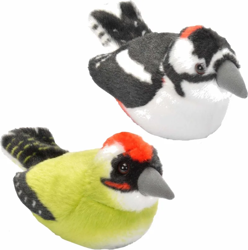 Set van 2x stuks pluche vogels knuffels van 14 cm met geluid by Wild Republic in Multicolour – product photo