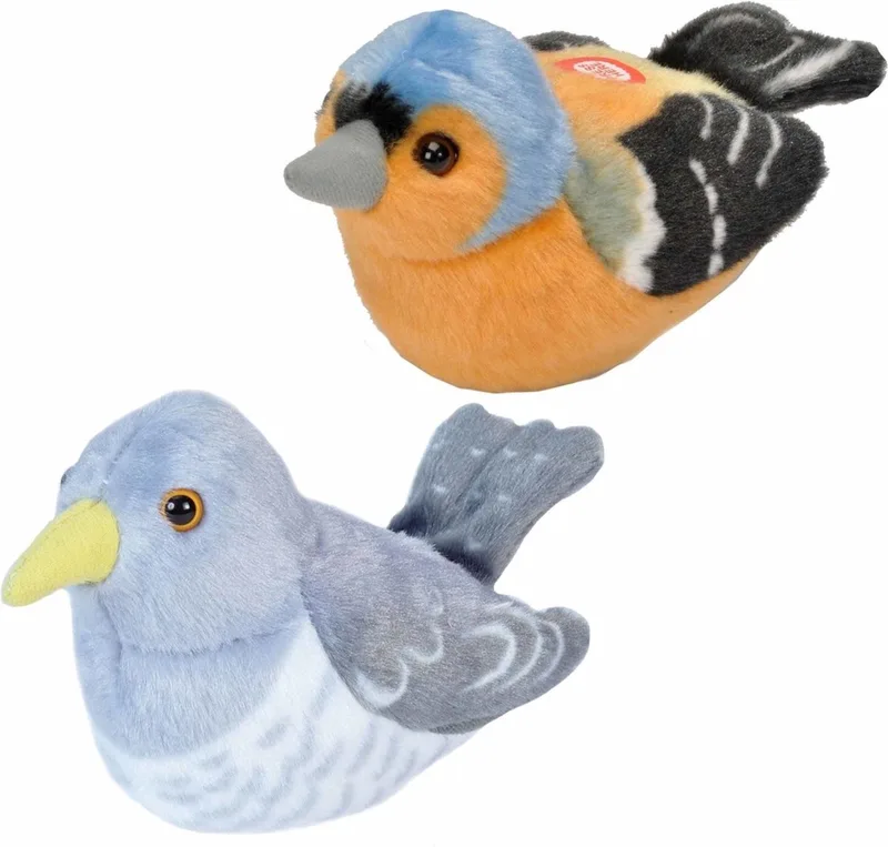 Set van 2x stuks pluche vogels knuffels van 14 cm met geluid fra Wild Republic i Flerfarvet – produktbillede