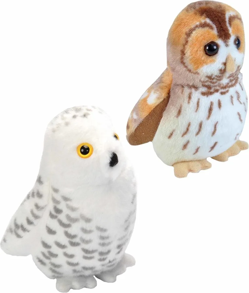 Set van 2x stuks pluche vogels knuffels van 14 cm met geluid van Wild Republic in Meerkleurig – productfoto