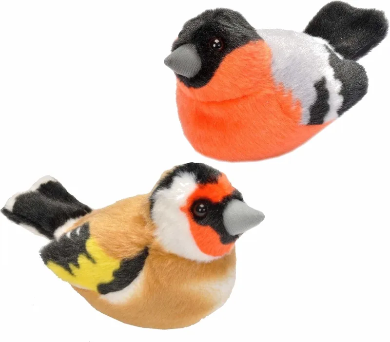 Set van 2x stuks pluche vogels knuffels van 14 cm met geluid by Wild Republic in Multicolour – product photo