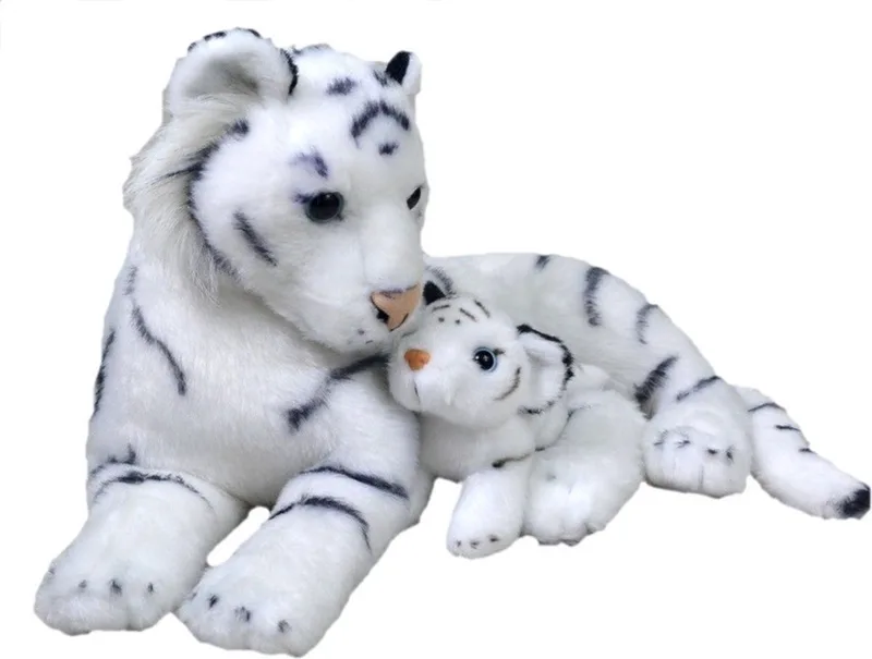Tijger knuffel - met jong knuffel - 38 cm - knuffeldier by Wild Republic in White – product photo