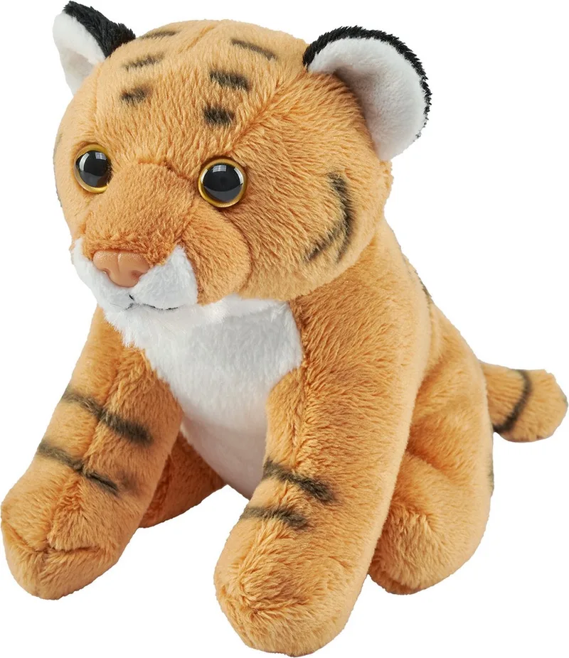 Tijger pluche knuffel 13 cm - zacht speelgoed - knuffeldier - cadeau by Wild Republic in Brown – product photo
