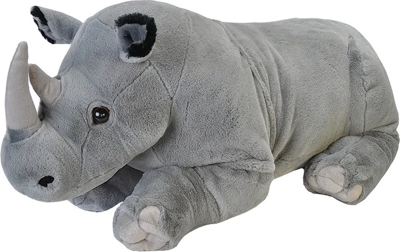 Wild Repblic Pluche - neushoorn knuffel dier - 76 cm - wilde dieren thema - wildernis van Wild Republic in Grijs – productfoto
