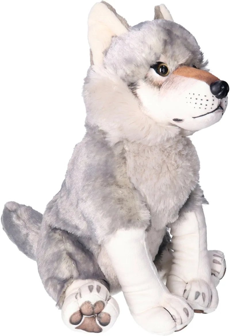 Wolf Knuffel - pluche - 38 cm - wolven knuffels - knuffeldieren by Wild Republic in Grey – product photo