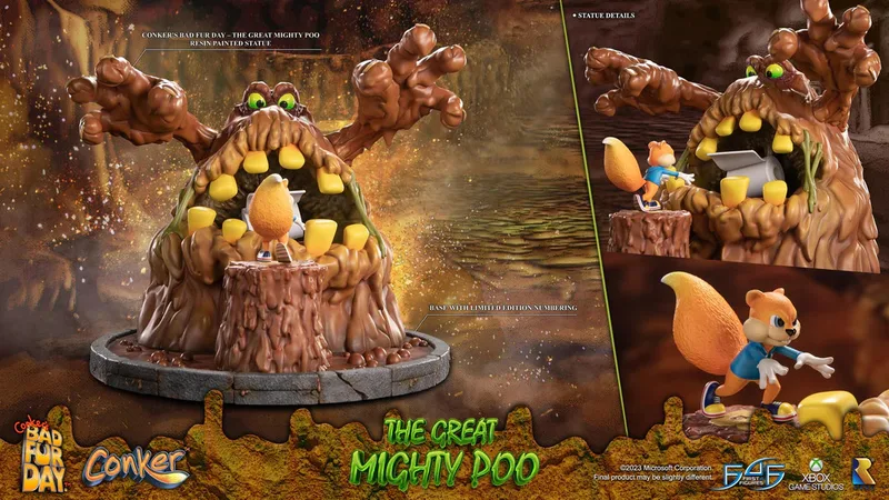 Conker's Bad Fur Day PVC Statue - The Great Mighty Poo with Conker by First 4 Figures – product photo