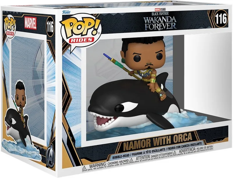 Black Panther Wakanda Forever Funko Pop Vinyl: Namor with Orca van Funko – productfoto 1 van 2