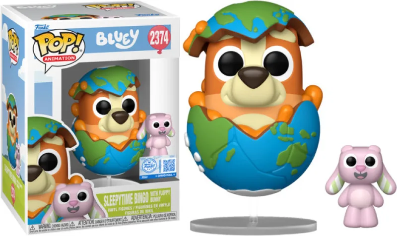 Bluey Funko Pop Vinyl: Sleepy Time Bingo with Floppy Bunny van Funko – productfoto