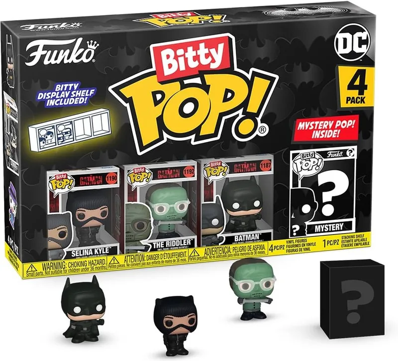 DC Batman Funko Bitty Pop! 4-Pack: Selina Kyle / The Riddler / Batman van Funko – productfoto 1 van 2