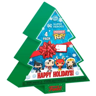 DC Super Heroes Pocket Pop Holiday Tree 4-Pack - Flash, Batman, Superman, Wonder Woman van Funko – productfoto 2 van 3
