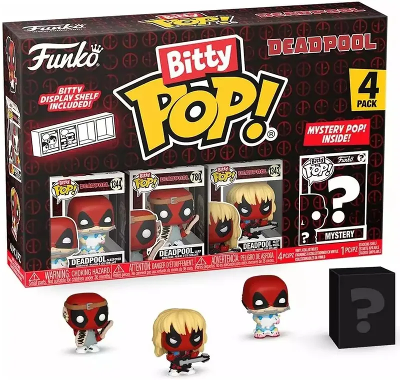 Deadpool Funko Bitty Pop! 4-Pack: Deadpool Sleepover / Deadpool LARP / Deadpool Heavy Metal by Funko – product photo 1 of 4