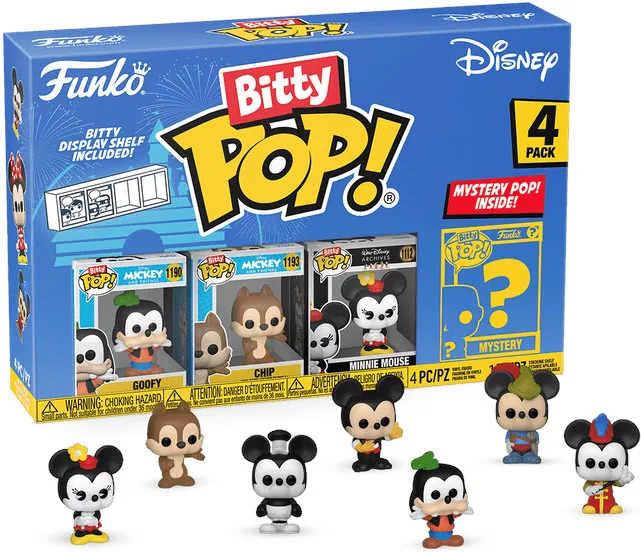 Disney Bitty Pop! 4-Pack: Goofy / Chip / Minnie Mouse by Funko – product photo 1 of 2