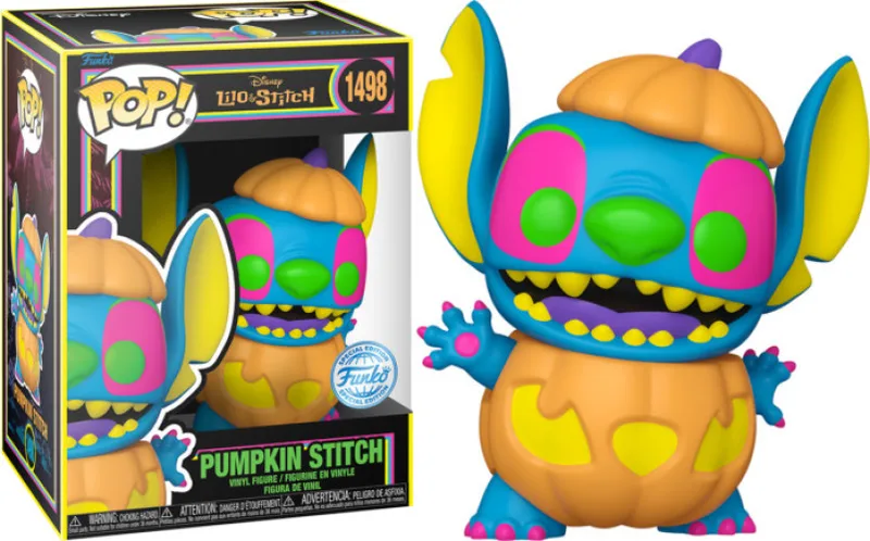 Disney Lilo & Stitch Funko Pop Vinyl: Pumpkin Stitch (Blacklight) van Funko – productfoto 1 van 2