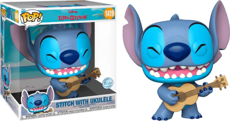 Disney Lilo & Stitch Jumbo Funko Pop Vinyl: Stitch with Ukulele (Special Edition) van Funko – productfoto 1 van 2