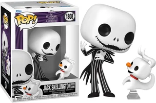 Disney Nightmare Before Christmas Funko Pop Vinyl: Jack Skellington with Zero (1808) van Funko – productfoto 1 van 2