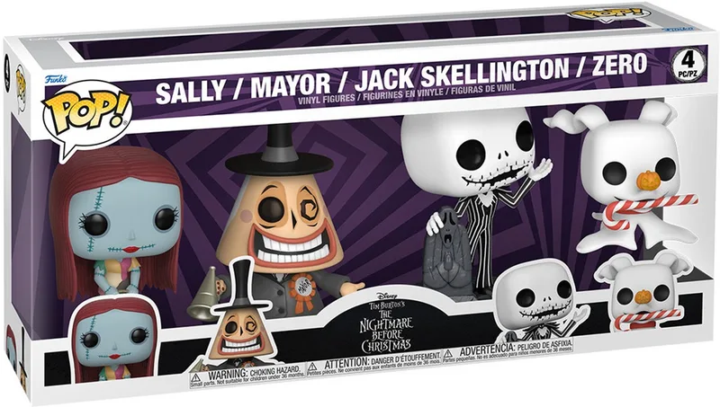 Disney The Night Before Christmas Funko Pop Vinyl 4-Pack: Sally / Mayor / Jack Skellington / Zero by Funko – product photo