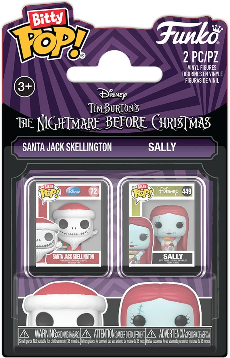 Disney The Nightmare Before Christmas Funko Bitty Pop! 2-Pack: Santa Jack Skellington & Sally by Funko – product photo