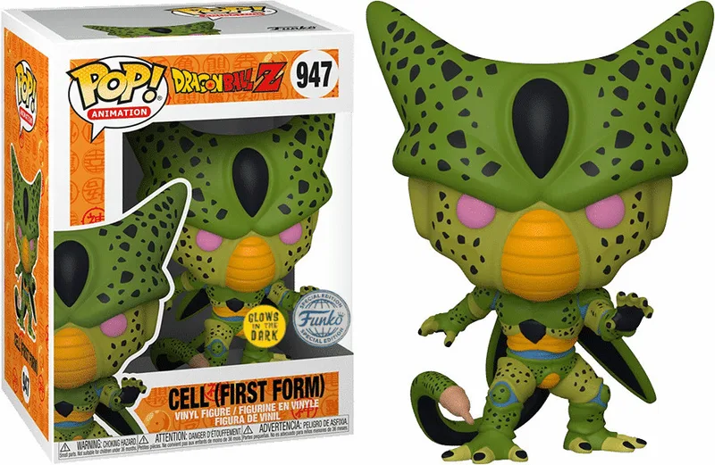 Dragon Ball Z Funko Pop Vinyl: Cell (First Form) (Glow in the Dark) van Funko – productfoto 1 van 2